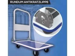 Tronitechnik Bauzubehör|Baugeräte^Transportwagen Plattformwagen klappbar - 150 kg Tragkraft mit Antirutschbeschichtung - Ladefläche 72x48 cm