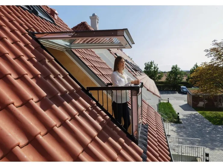 Dachfenster*Velux Dachfenster GDL Cabrio Lackiert Alu 252 cm x 94 cm Weiß