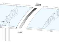 Vordächer*Gutta Verbindungsset für Vordach optik 8 cm x 100 cm Edelstahl