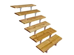 Vinuovo Außentreppen^Außentreppe Stahl Oslo 6 Treppenstufen Holz 80cm