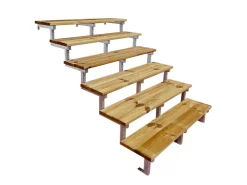Vinuovo Außentreppen^Außentreppe Stahl Oslo 6 Treppenstufen Holz 140cm