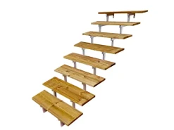 Vinuovo Außentreppen^Außentreppe Stahl Oslo 8 Treppenstufen Holz 100cm