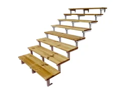 Vinuovo Außentreppen^Außentreppe Stahl Oslo 8 Treppenstufen Holz 160cm