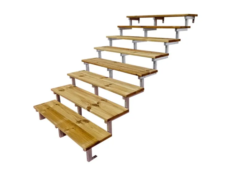 Vinuovo Außentreppen^Außentreppe Stahl Oslo 8 Treppenstufen Holz 160cm