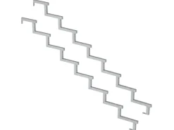 Außentreppen*Vinuovo 2er Set Stahl Treppenwange 8 Stufen Option für Setzstufen 136cm