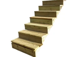 Vinuovo Außentreppen^Gartentreppe Holz 7 Stufen 80cm mit Setzstufen