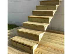 Vinuovo Außentreppen^Gartentreppe Holz 7 Stufen 80cm mit Setzstufen
