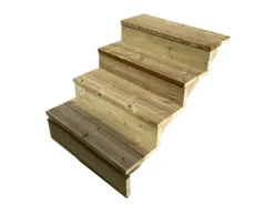 Vinuovo Außentreppen^Gartentreppe Holz 4 Stufen 60cm mit Setzstufen