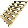 Vinuovo Außentreppen^Gartentreppe Holz 7 Stufen 140cm ohne Setzstufen