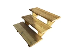 Vinuovo Außentreppen^Gartentreppe Holz 3 Stufen 80cm ohne Setzstufen