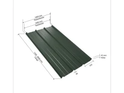 Weckman Bedachungen^Trapezblech W45 2.600 mm x 1.069 mm x 0,5 mm Nadelgrün