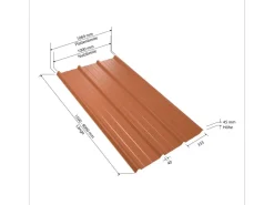 Weckman Bedachungen^Trapezblech W45 3.700 mm x 1.069 mm x 0,75 mm Ziegelrot