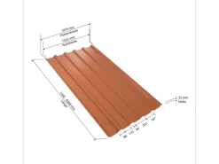 Weckman Bedachungen^Trapezblech W35 Stahl 3.350 mm x 1.070 mm x 0,5 mm Ziegelrot