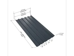 Weckman Bedachungen^Trapezblech W35 Stahl Antikondensvlies 1.950 x 1.070 x 0,5 mm Anthrazit
