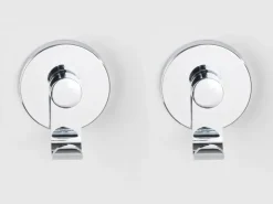 Wenko Badlüfter^Vacuum-Loc Haken-Set Irun 2er Set ohne Bohren (ABS) 6 x 7 x 5 cm Chrom