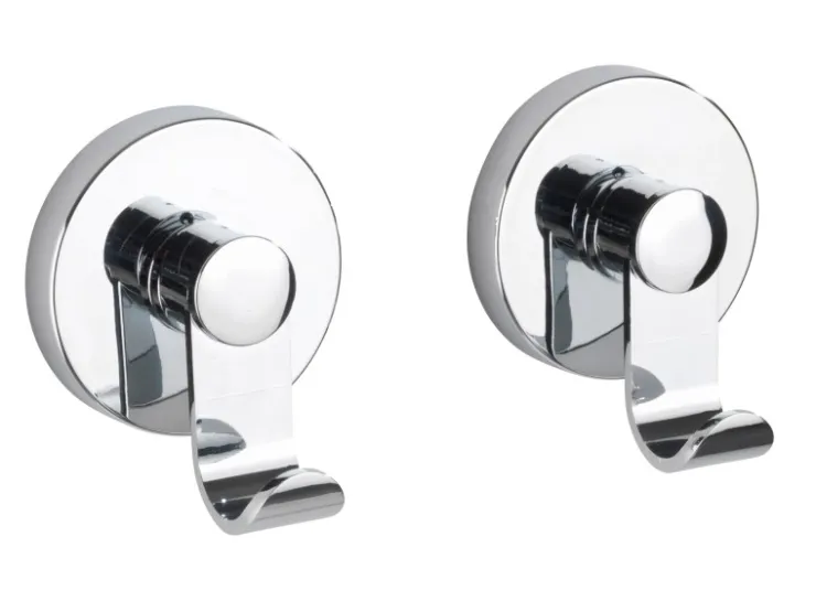 Wenko Badlüfter^Vacuum-Loc Haken-Set Irun 2er Set ohne Bohren (ABS) 6 x 7 x 5 cm Chrom