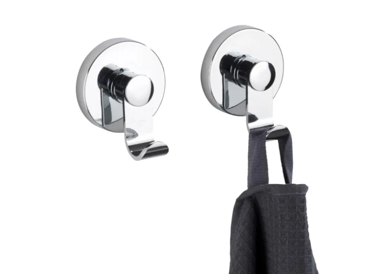 Wenko Badlüfter^Vacuum-Loc Haken-Set Irun 2er Set ohne Bohren (ABS) 6 x 7 x 5 cm Chrom