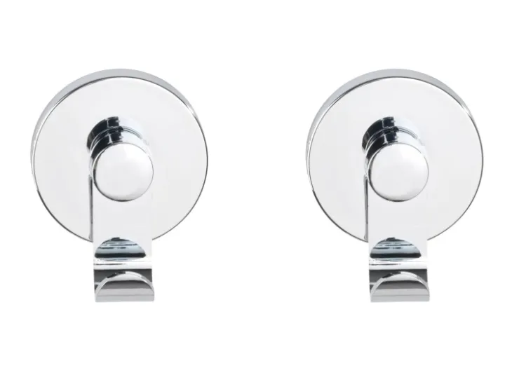 Wenko Badlüfter^Vacuum-Loc Haken-Set Irun 2er Set ohne Bohren (ABS) 6 x 7 x 5 cm Chrom