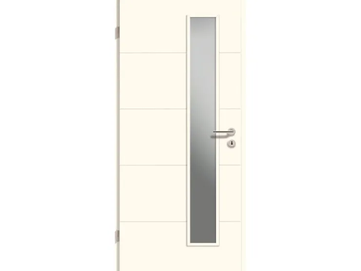 Zimmertüren|Türstopper*GetaDoor Zimmertür Catro Line ähnl. RAL 9010 LA1-D Satiniert 198,5 x 86 cm L